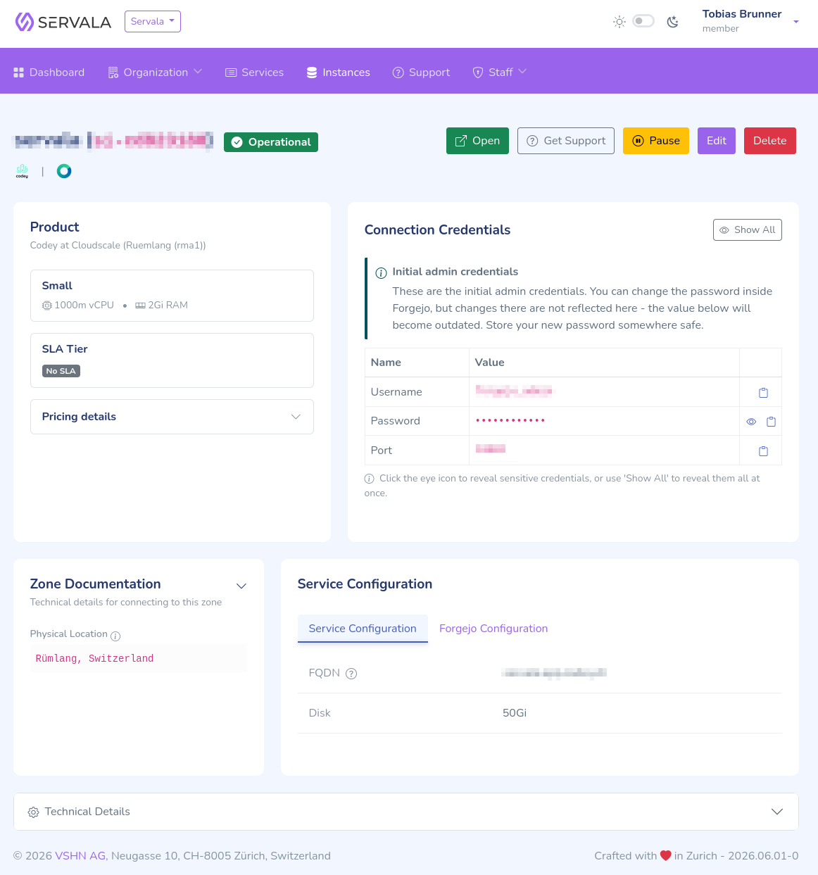 Instance listing